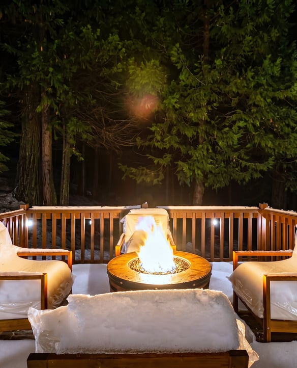 Fireside under the pines